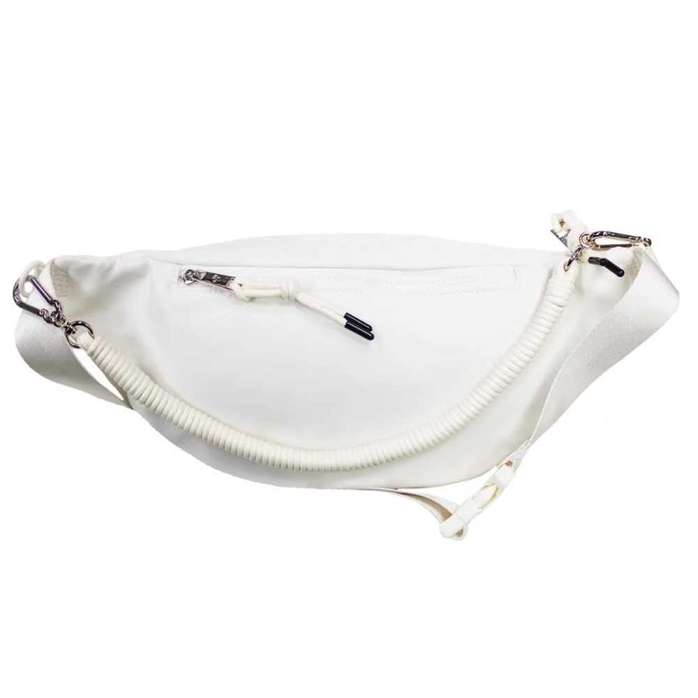 BearPaw Ivory Nylon Fanny Pack with Coiled Removable Shoulder Strap - Picture 2 of 16